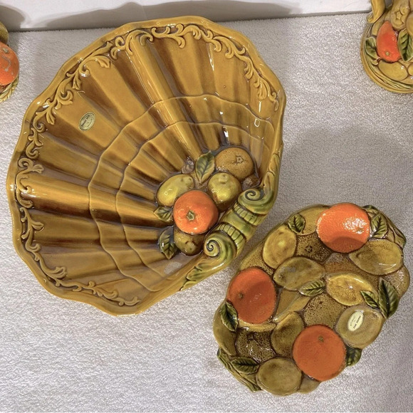 Vintage MCM Japan Pottery Ceramic Orange Spice 8Pc  Tea Set - Picture 10 of 16